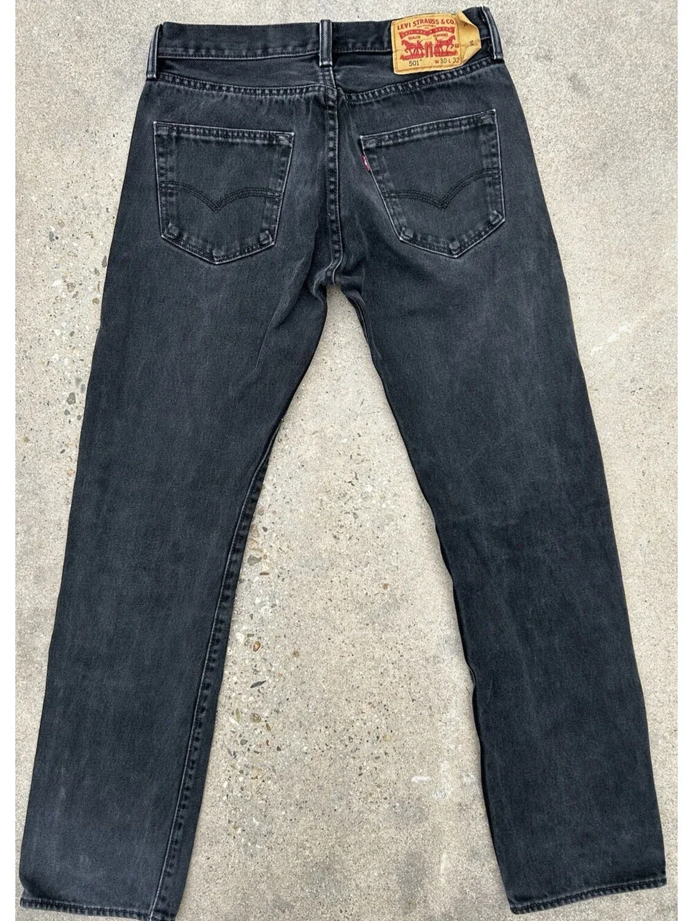 Levi’s 501 Original Fit Jeans Men's 30W x 32L Black Straight Button Fly Denim